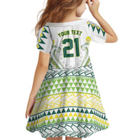 Custom Rugby Cook Islands Avaiki Family Matching Off Shoulder Maxi Dress and Hawaiian Shirt White Kuki Airani Tribal Maori Inspired LT9 - Polynesian Pride