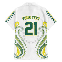 Custom Rugby Cook Islands Avaiki Family Matching Off Shoulder Short Dress and Hawaiian Shirt White Kuki Airani Tribal Maori Inspired LT9 - Polynesian Pride
