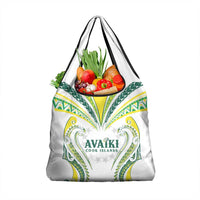 Rugby Cook Islands Avaiki Grocery Bag White Kuki Airani Tribal Maori Inspired LT9 1-pack One Size White - Polynesian Pride