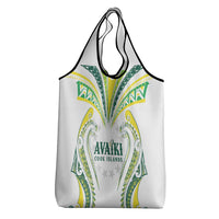 Rugby Cook Islands Avaiki Grocery Bag White Kuki Airani Tribal Maori Inspired LT9 - Polynesian Pride