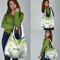 Rugby Cook Islands Avaiki Grocery Bag White Kuki Airani Tribal Maori Inspired LT9 - Polynesian Pride