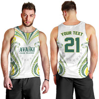Custom Rugby Cook Islands Avaiki Men Tank Top White Kuki Airani Tribal Maori Inspired LT9 - Polynesian Pride