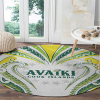 Rugby Cook Islands Avaiki Round Carpet White Kuki Airani Tribal Maori Inspired - Polynesian Pride