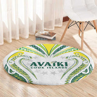 Rugby Cook Islands Avaiki Round Carpet White Kuki Airani Tribal Maori Inspired - Polynesian Pride
