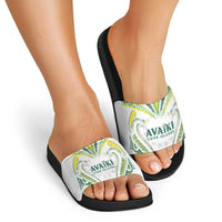Rugby Cook Islands Avaiki Slide Sandals White Kuki Airani Tribal Maori Inspired LT9 - Polynesian Pride
