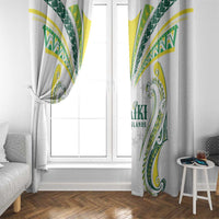 Rugby Cook Islands Avaiki Window Curtain White Kuki Airani Tribal Maori Inspired - Polynesian Pride
