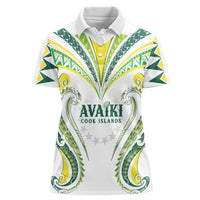 Custom Rugby Cook Islands Avaiki Women Polo Shirt White Kuki Airani Tribal Maori Inspired - Polynesian Pride