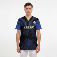 Custom Oceania Football NZ Auckland Scrub Top Minimal City Map Style