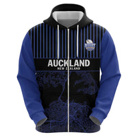 Custom Oceania Football NZ Auckland Zip Hoodie Minimal City Map Style LT9 - Polynesian Pride