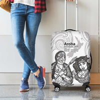 Aroha Maori Language Luggage Cover Te Reo Maori Inspired Art LT9 - Polynesian Pride