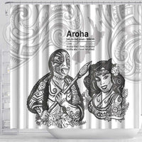 Aroha Maori Language Shower Curtain Te Reo Maori Inspired Art LT9 - Polynesian Pride