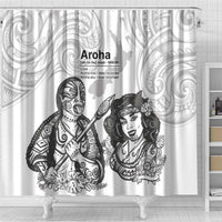 Aroha Maori Language Shower Curtain Te Reo Maori Inspired Art LT9 - Polynesian Pride