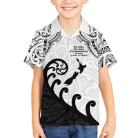 Kia Haka Maori language Family Matching Short Sleeve Bodycon Dress and Hawaiian Shirt Te Reo Maori Inspired Art LT9 Son's Shirt white - Polynesian Pride