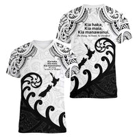 Kia Haka Maori language Women V-Neck T-Shirt Te Reo Maori Inspired Art LT9 - Polynesian Pride