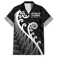 Kia Mau Ki To Ukaipo Family Matching Off The Shoulder Long Sleeve Dress and Hawaiian Shirt Te Reo Maori Koru Fern Art