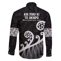 Kia Mau Ki To Ukaipo Family Matching Off The Shoulder Long Sleeve Dress and Hawaiian Shirt Te Reo Maori Koru Fern Art