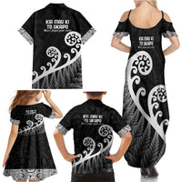 Kia Mau Ki To Ukaipo Family Matching Summer Maxi Dress and Hawaiian Shirt Te Reo Maori Koru Fern Art LT9 - Polynesian Pride