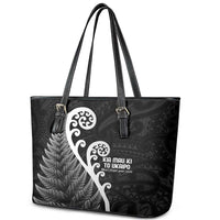 Kia Mau Ki To Ukaipo Leather Tote Bag Te Reo Maori Koru Fern Art LT9 - Polynesian Pride