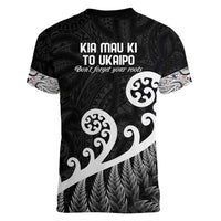 Kia Mau Ki To Ukaipo Women V-Neck T-Shirt Te Reo Maori Koru Fern Art LT9 - Polynesian Pride