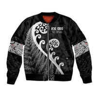 Kia Ora Maori Language Bomber Jacket Te Reo Maori Koru Fern Art