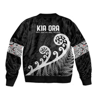 Kia Ora Maori Language Bomber Jacket Te Reo Maori Koru Fern Art