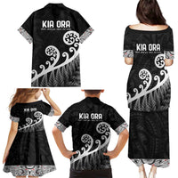 Kia Ora Maori Language Family Matching Puletasi and Hawaiian Shirt Te Reo Maori Koru Fern Art LT9 - Polynesian Pride