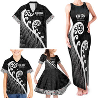 Kia Ora Maori Language Family Matching Tank Maxi Dress and Hawaiian Shirt Te Reo Maori Koru Fern Art LT9 - Polynesian Pride