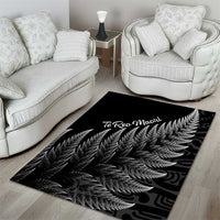 New Zealand Te Reo Māori Area Rug Simple Black Fern