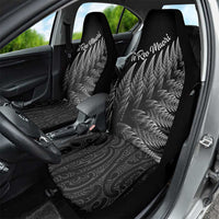 New Zealand Te Reo Māori Car Seat Cover Simple Black Fern