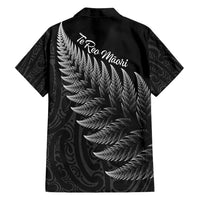 New Zealand Te Reo Mori Family Matching Off Shoulder Short Dress and Hawaiian Shirt Simple Black Fern LT9 - Polynesian Pride
