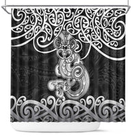 Te Reo Maori Tiki Inspired Art Shower Curtain LT9 Black - Polynesian Pride