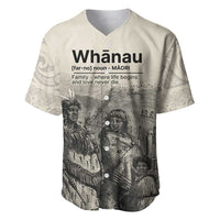 Whanau Maori Language Baseball Jersey Te Reo Maori Inspired Art LT9 Nude - Polynesian Pride
