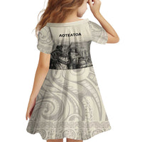 Whanau Maori Language Family Matching Long Sleeve Bodycon Dress and Hawaiian Shirt Te Reo Maori Inspired Art