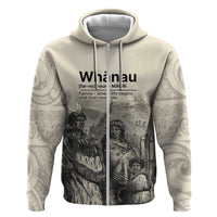 Whanau Maori Language Zip Hoodie Te Reo Maori Inspired Art