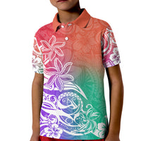 Polynesian Sunset Plumeria Kid Polo Shirt Pacific Island Tribal Blossom Style LT9 Kid Blossom - Polynesian Pride