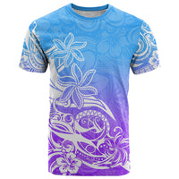 Polynesian Sunset Plumeria T Shirt Pacific Island Tribal Blue Style LT9 Blue - Polynesian Pride