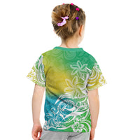 Polynesian Sunset Plumeria Kid T Shirt Pacific Island Tribal Green Style LT9 - Polynesian Pride