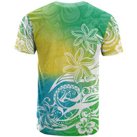 Polynesian Sunset Plumeria T Shirt Pacific Island Tribal Green Style LT9 - Polynesian Pride