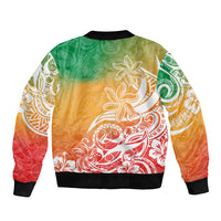 Polynesian Sunset Plumeria Bomber Jacket Pacific Island Tribal Reggae Style LT9 - Polynesian Pride