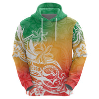 Polynesian Sunset Plumeria Hoodie Pacific Island Tribal Reggae Style LT9 - Polynesian Pride