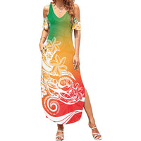 Polynesian Sunset Plumeria Summer Maxi Dress Pacific Island Tribal Reggae Style LT9 Women Reggae - Polynesian Pride