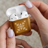 Hawaiian Quilt Block Design AirPods Case Gold Hawaii Culture Motifs - Polynesian Pride