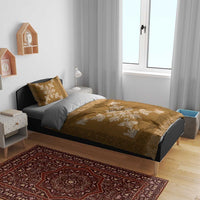 Hawaiian Quilt Block Design Bedding Set Gold Hawaii Culture Motifs - Polynesian Pride