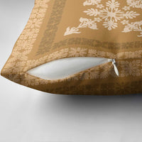 Hawaiian Quilt Block Design Pillow Cover Gold Hawaii Culture Motifs - Polynesian Pride