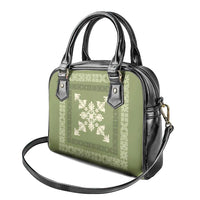 Hawaiian Quilt Block Design Shoulder Handbag Lime Hawaii Culture Motifs - Polynesian Pride