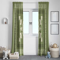 Hawaiian Quilt Block Design Window Curtain Lime Hawaii Culture Motifs - Polynesian Pride