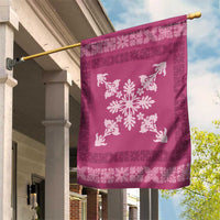 Hawaiian Quilt Block Design Garden Flag Pink Hawaii Culture Motifs LT9 House Flag Pink - Polynesian Pride