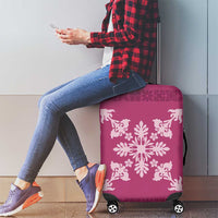 Hawaiian Quilt Block Design Luggage Cover Pink Hawaii Culture Motifs - Polynesian Pride