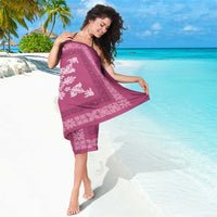 Hawaiian Quilt Block Design Sarong Pink Hawaii Culture Motifs - Polynesian Pride