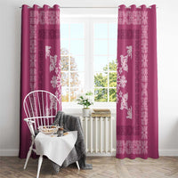 Hawaiian Quilt Block Design Window Curtain Pink Hawaii Culture Motifs - Polynesian Pride